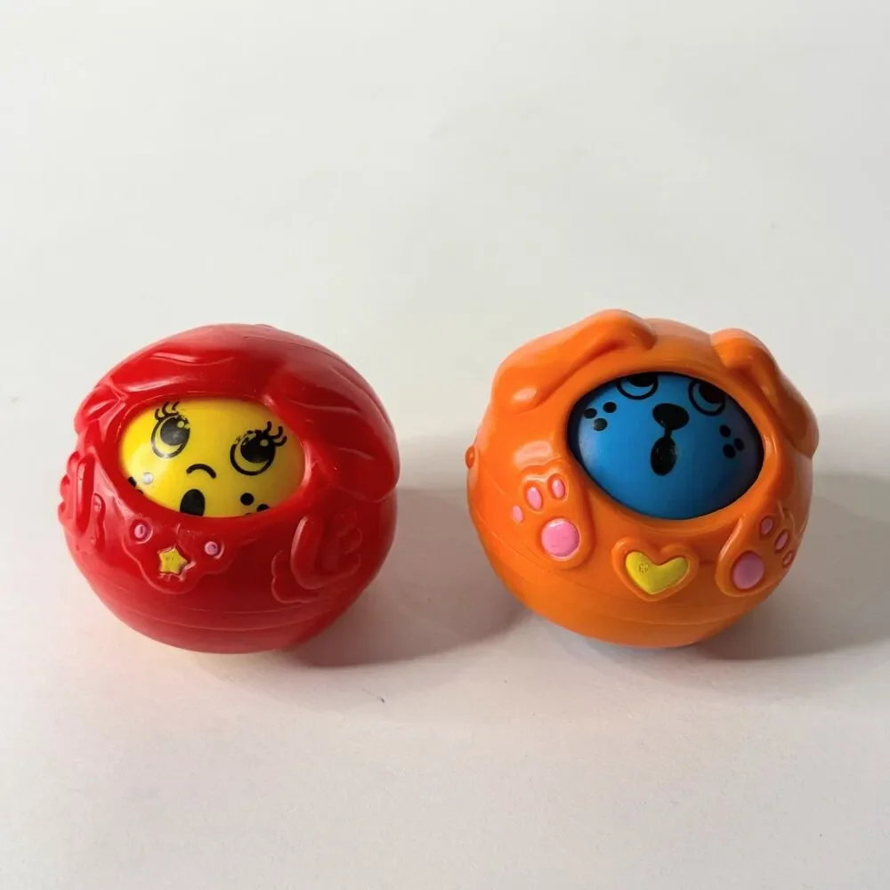 Vintage Fisher Price 1994 Roll A Rounds Red Orange Rattle Baby Toddler
